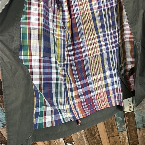 Men's army green & plaid Green Coat - Picture 7 of 16